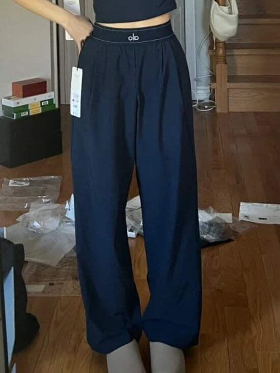 ALO Yoga Pants - ALO Yoga Navy Wide Leg Pants 💙30” Inseam 🙋NWT | XS & M | Clean Girl Athleisure